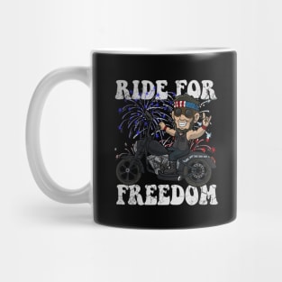 Abe Lincoln Biker Ride For Freedom USA America Patriotic Mug